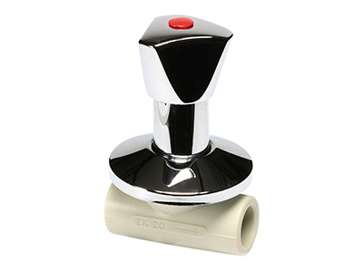 Вентиль проходной PPR с маховиком, под штукатурку, Wavin Ekoplastik В Москве