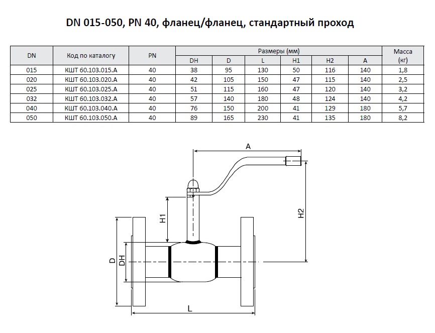 Кран шаровой кшт 60.103