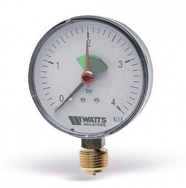 Манометр радиальный MRP (F+R201), подключение снизу, Watts В Москве