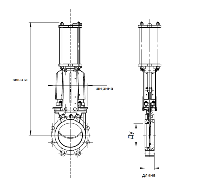 Шиберная задвижка Tecofi VG3400-03 с пневматическим приводом В Москве