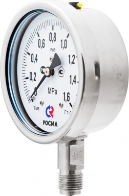 Манометр, Тип ТМ серия 21, коррозионностойкий виброустойчивый, подключение снизу, Росма В Москве